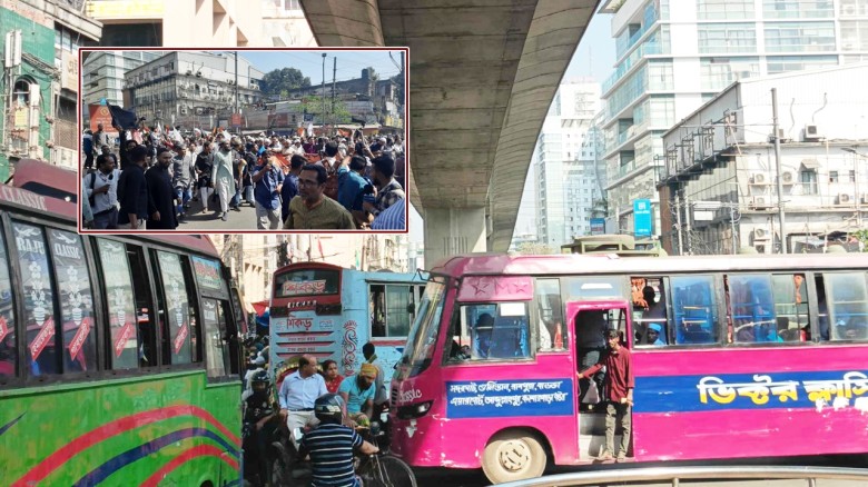 পল্টনের পরিস্থিতি স্বাভাবিক, যান চলাচল শুরু...
