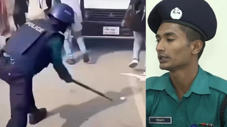 আন্দোলনকারীদের না পেটানো সেই পুলিশ সদস্য পাচ্ছেন র...