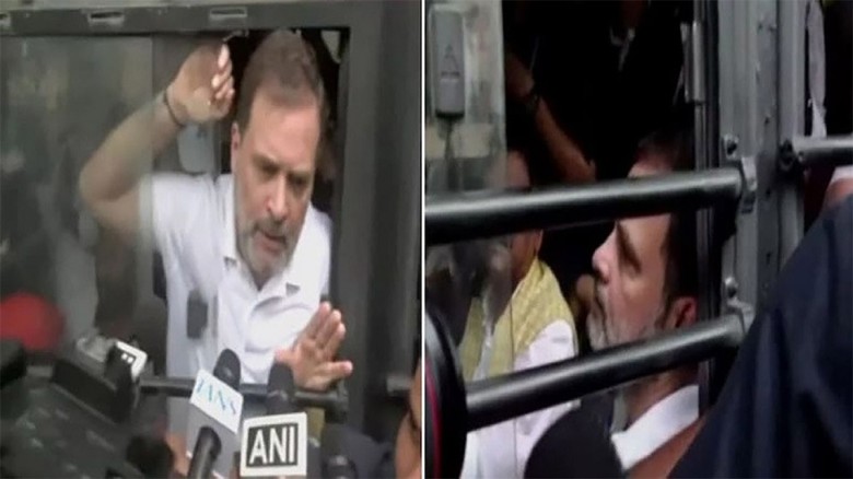 আটকের সময় নেতাকর্মীদের যা বললেন রাহুল গান্ধি...