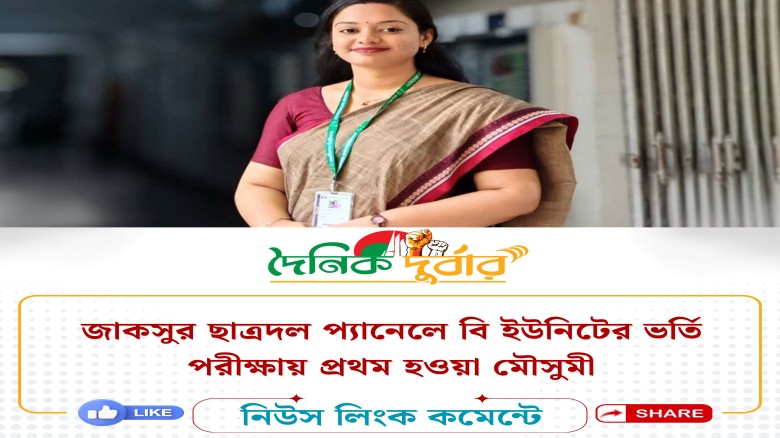 জাকসুর ছাত্রদল প্যানেলে বি ইউনিটের ভর্তি পরীক্ষায় ...