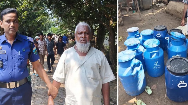 কৃষকদল নেতার বাড়িতে নকল দুধ তৈরির কারখানা, সরঞ্জাম...